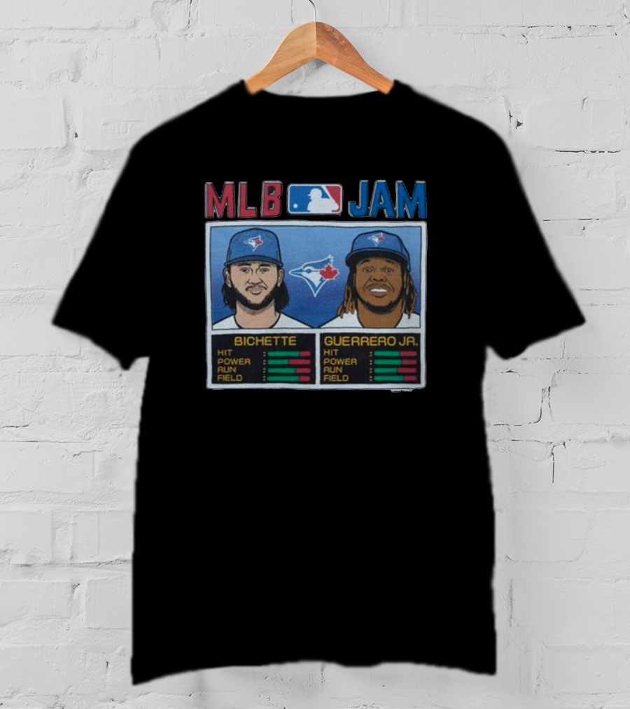 MLB Jam Toronto Blue Jays Bichette Guerrero Jr Baseball Card T-Shirt