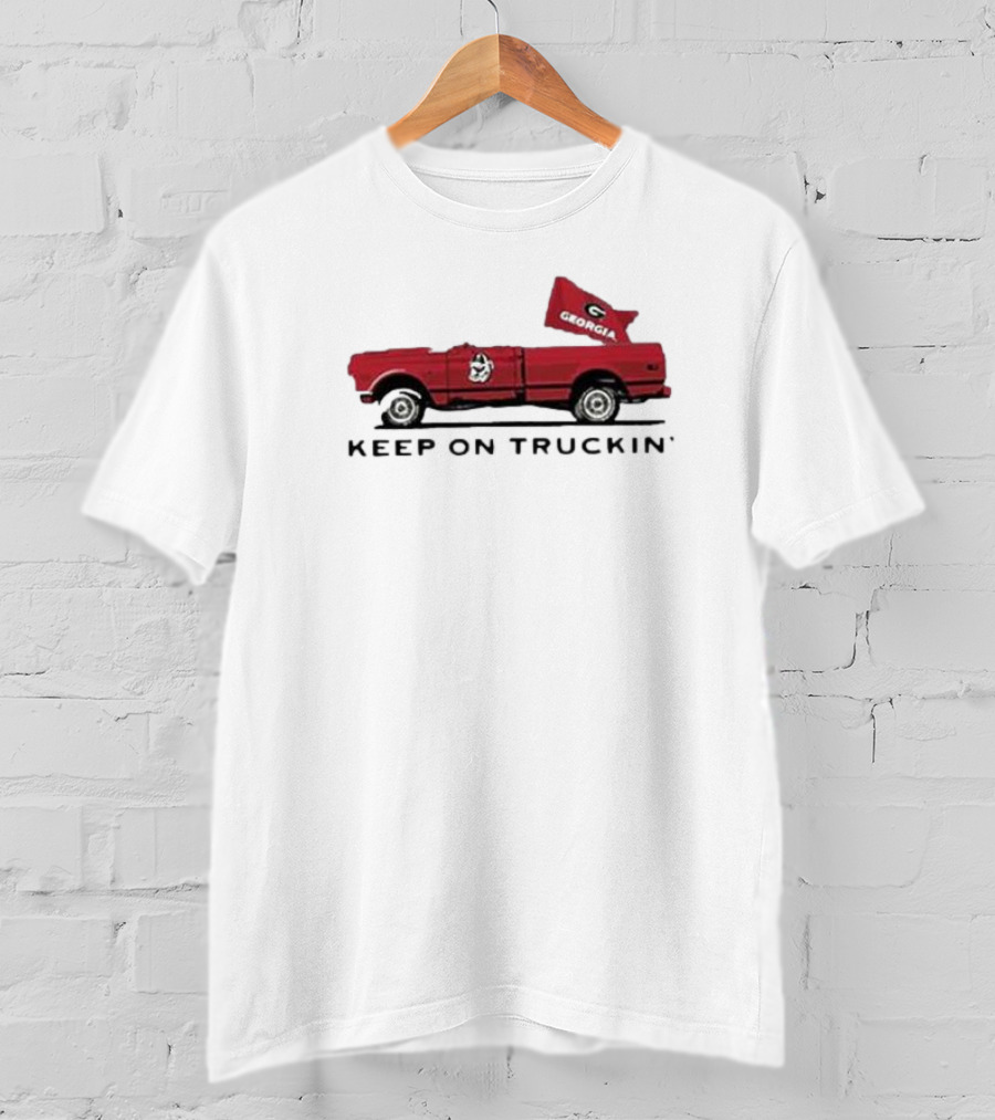 UGA All American Keep On Truckin' Georgia Bulldogs Red Truck Flag T-Shirt