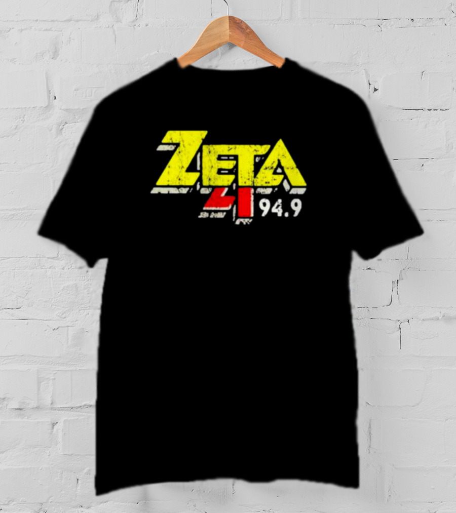 Zeta 41 Radio 94.9 Distressed Yellow T-Shirt