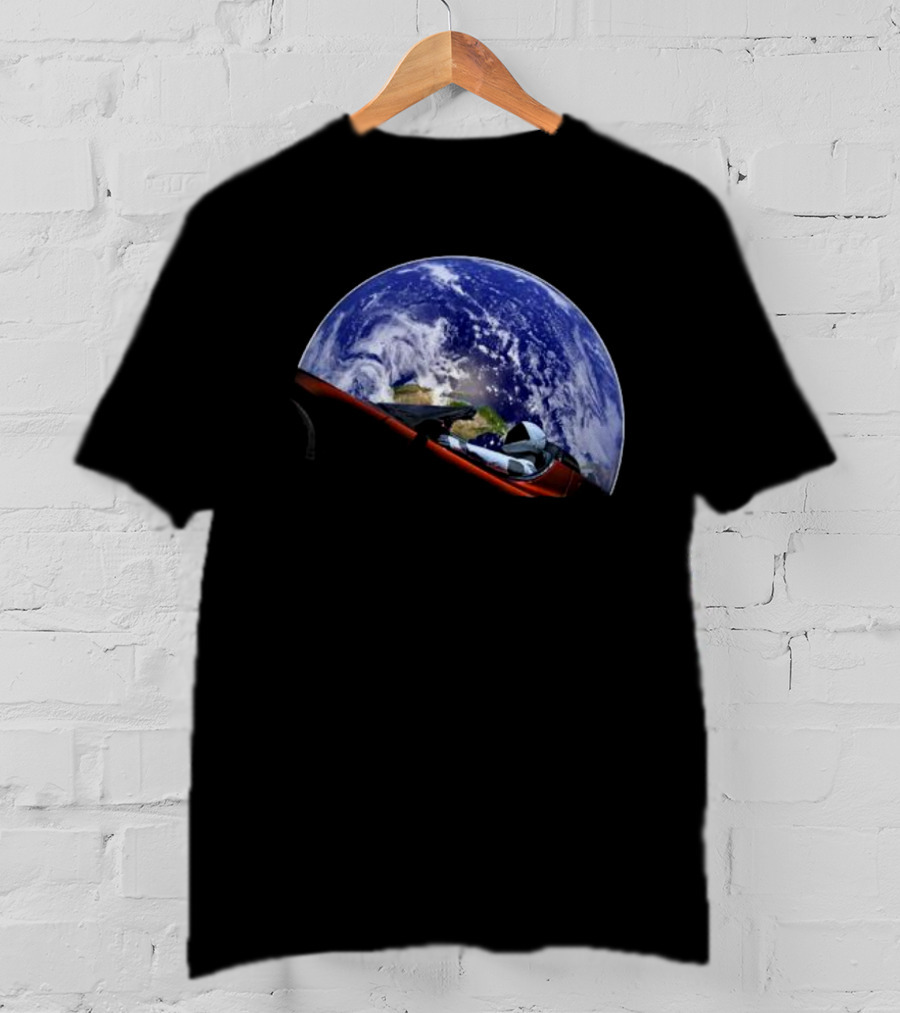 Elon Musk SpaceX Starman Earth Background T-Shirt