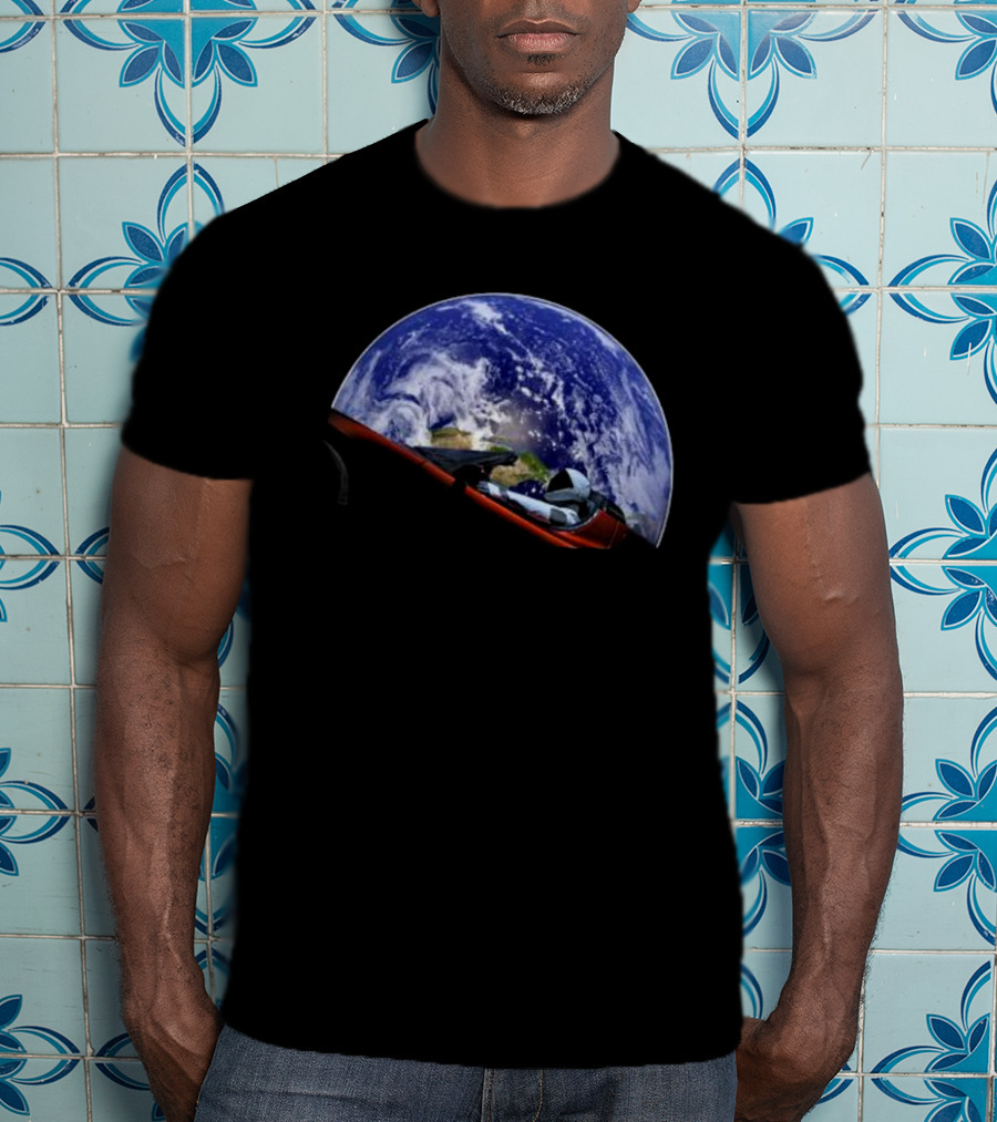 Elon Musk SpaceX Starman Earth Background T-Shirt
