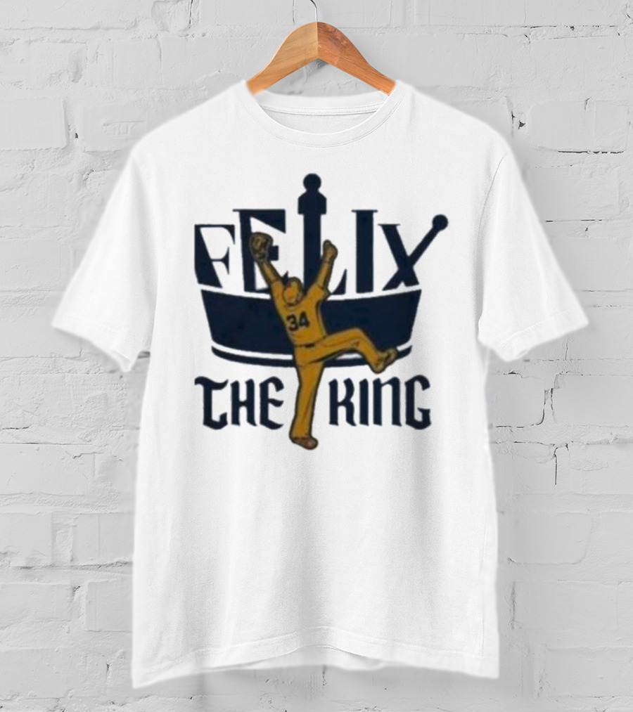 Félix Hernández Seattle Mariners Félix The King 34 Baseball Pitching T-Shirt