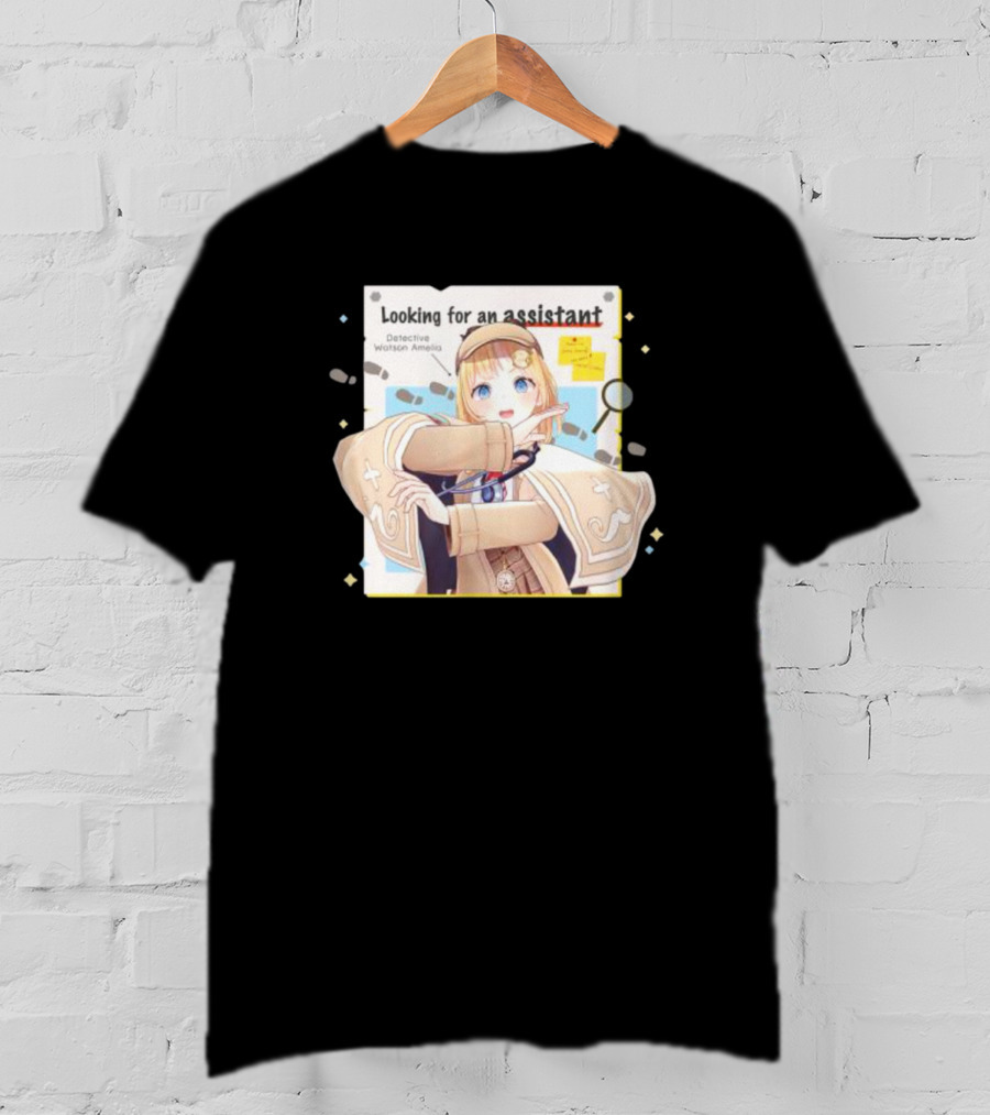 Detective Watson Amelia Looking For An Assistant Magnifying Glass And Notes T-Shirt