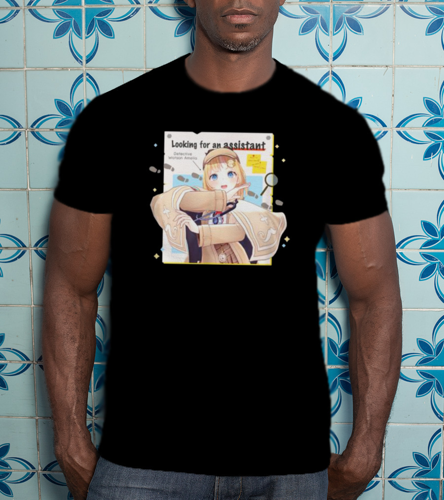 Detective Watson Amelia Looking For An Assistant Magnifying Glass And Notes T-Shirt