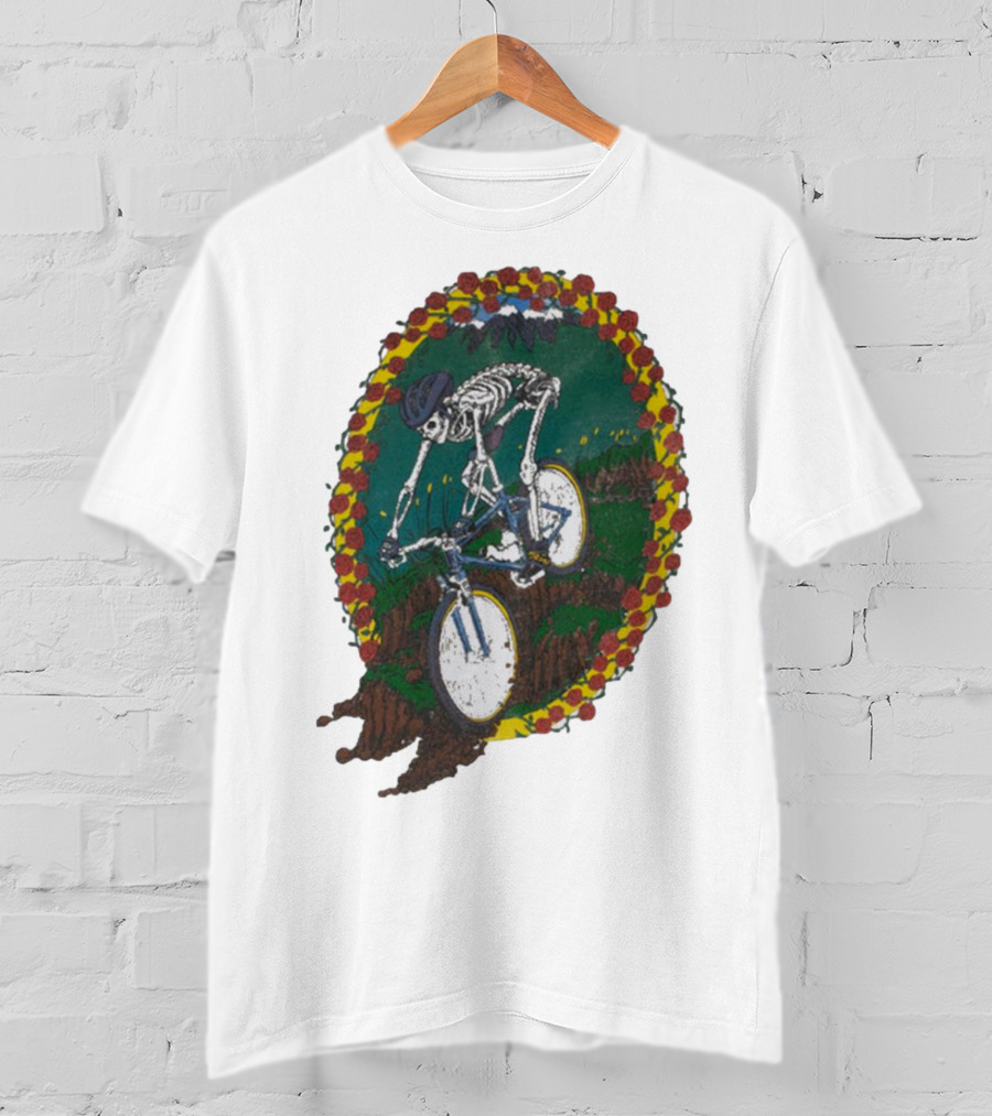 Shred Head Activewear Skeleton Biking Cropped T-Shirt