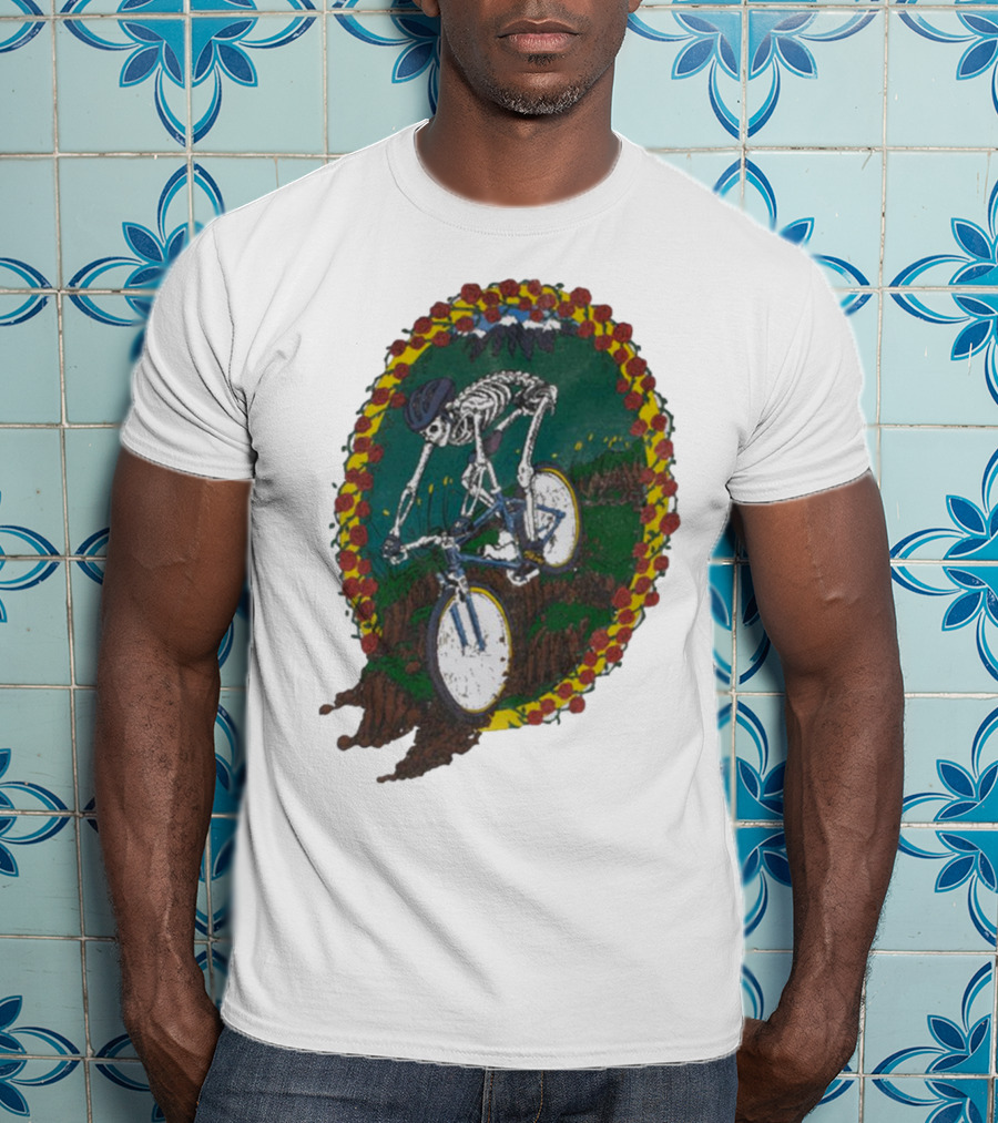 Shred Head Activewear Skeleton Biking Cropped T-Shirt