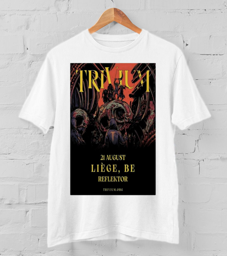 Trivium 21 August Liège BE Reflektor Concert Event T-Shirt