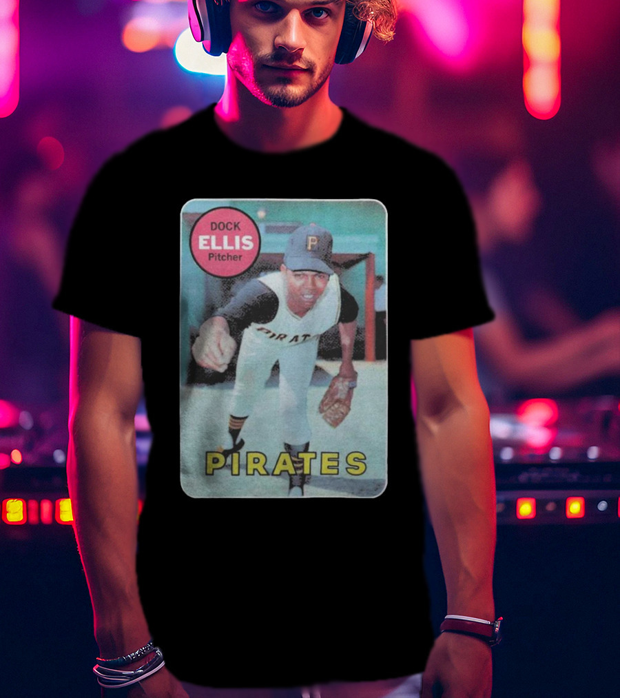 Dock Ellis Pitcher 1969 Topps Rookie Pirates T-Shirt