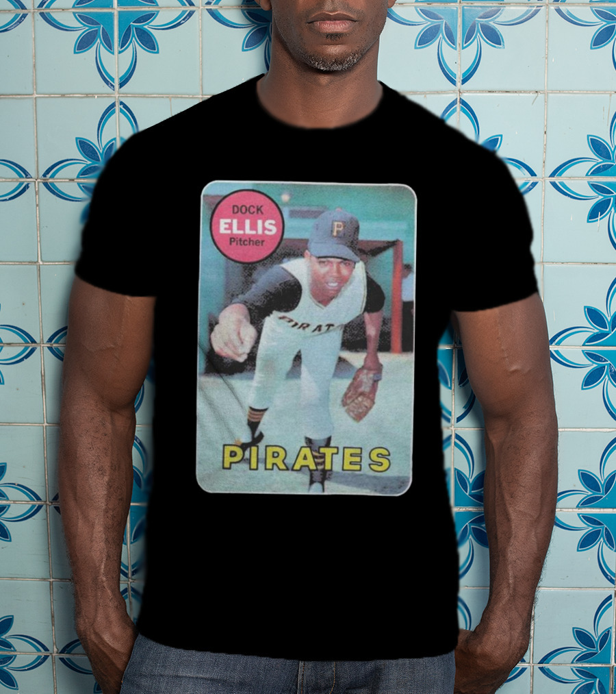 Dock Ellis Pitcher 1969 Topps Rookie Pirates T-Shirt