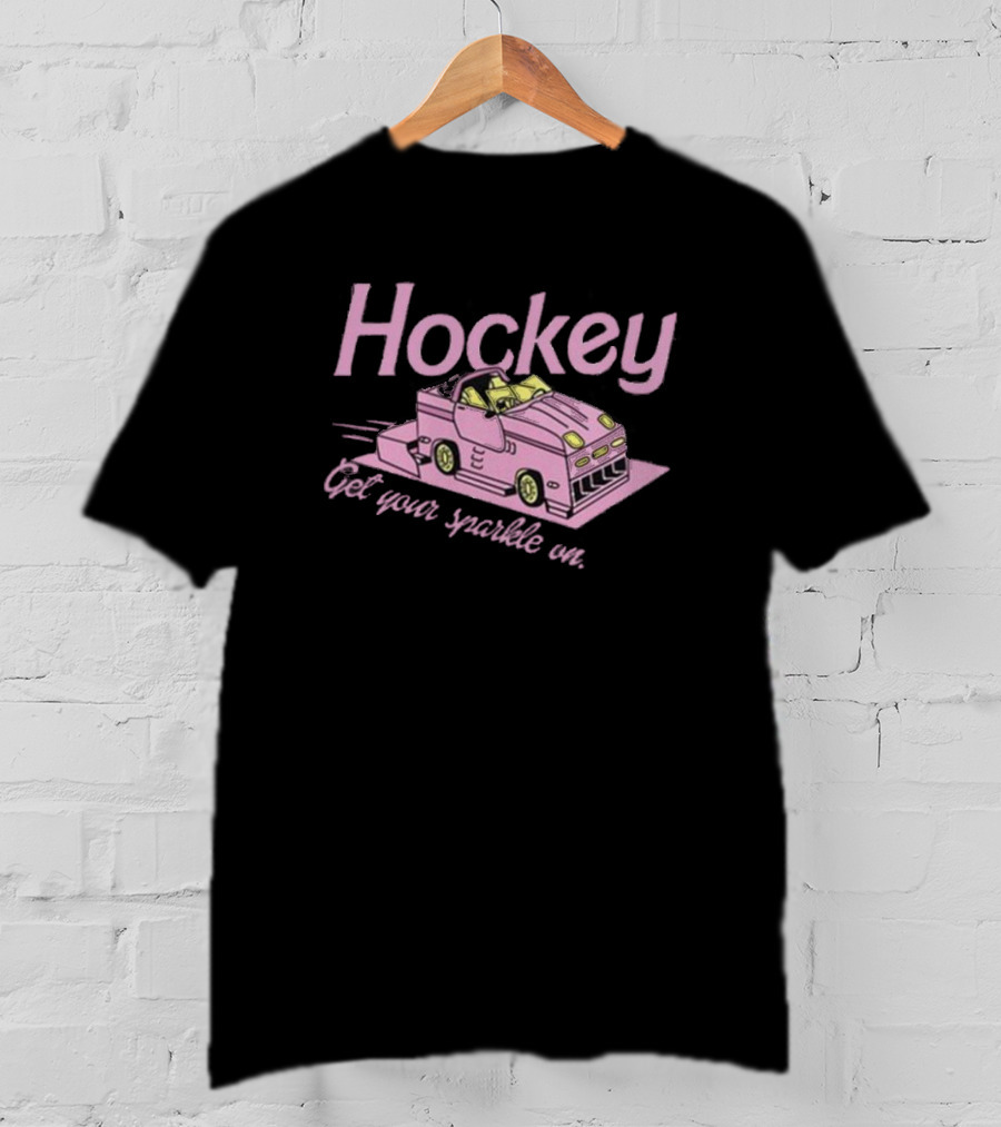 Hockey Get Your Sparkle On Pink Car T-Shirt