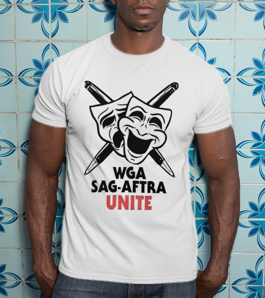 WGA Sag-Aftra Unite Masks And Pens T-Shirt