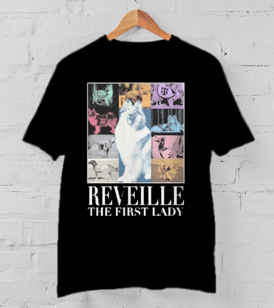 Reveille The First Lady Texas A&M Colorful Collage T-Shirt