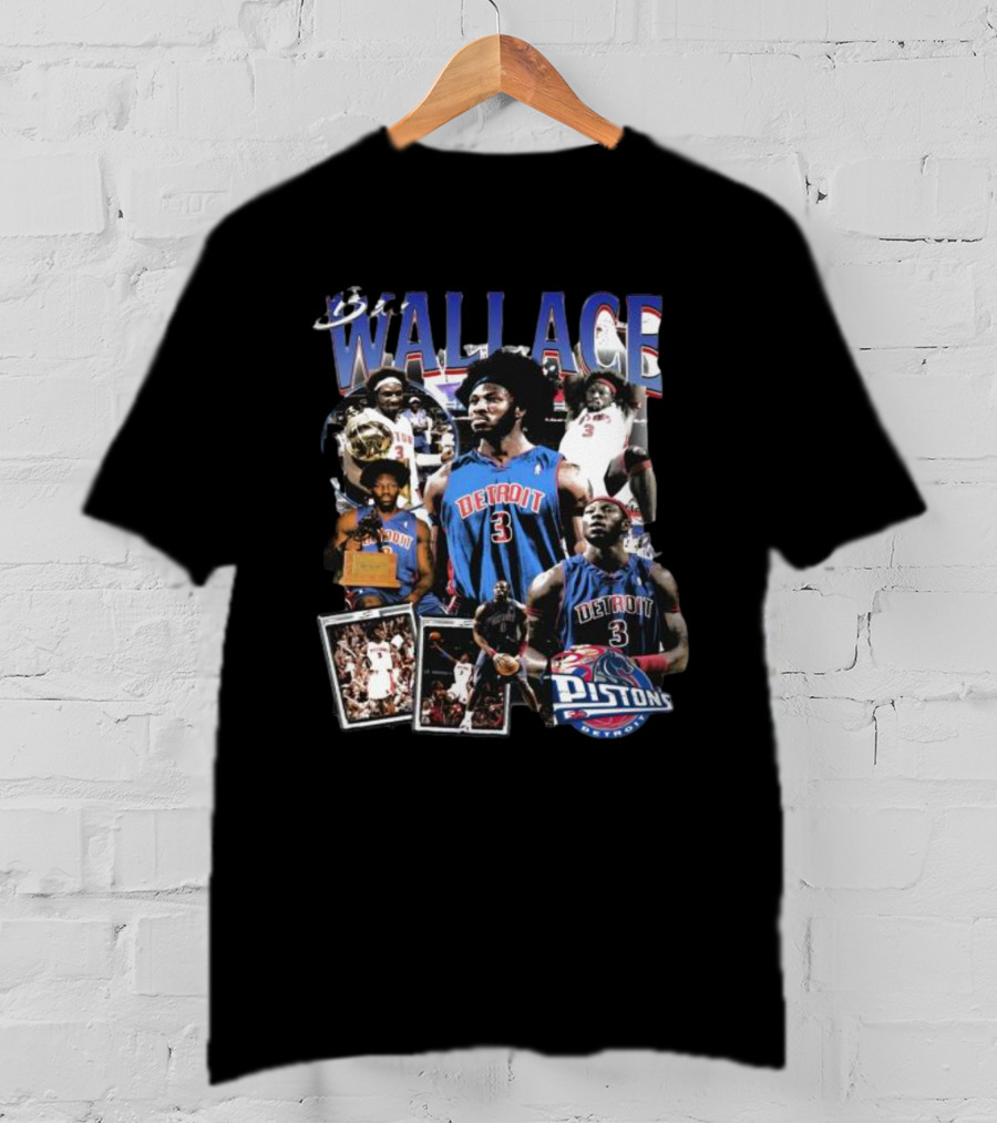 Ben Wallace Detroit Pistons Basketball Legends Collage T-Shirt