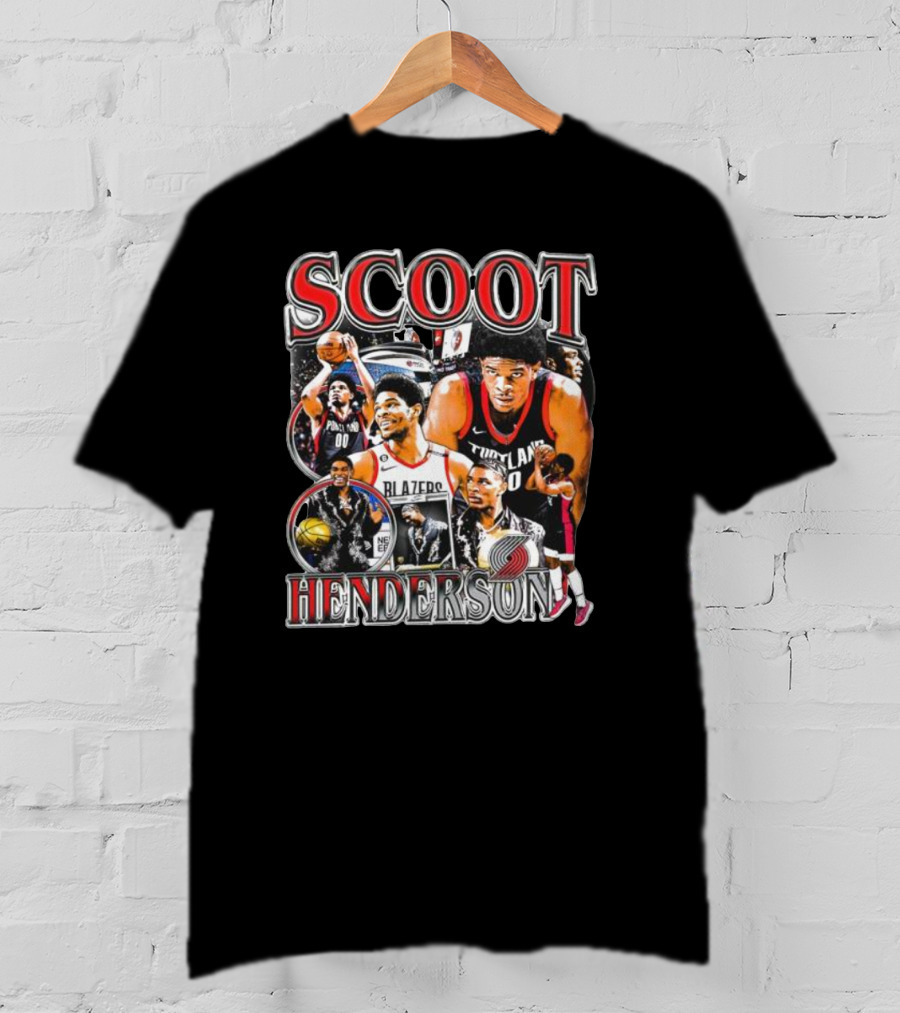 Scoot Henderson Portland Trail Blazers NBA Basketball Montage T-Shirt