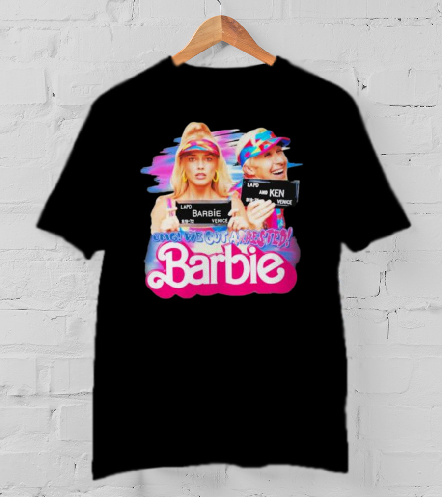 Barbenheimer Barbie And Ken OMG We Got Arrested Venice Mugshot T-Shirt