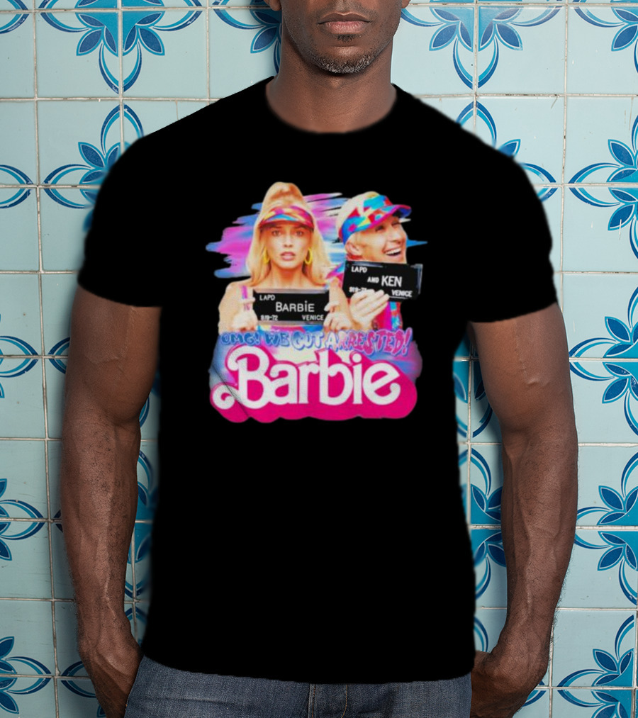 Barbenheimer Barbie And Ken OMG We Got Arrested Venice Mugshot T-Shirt
