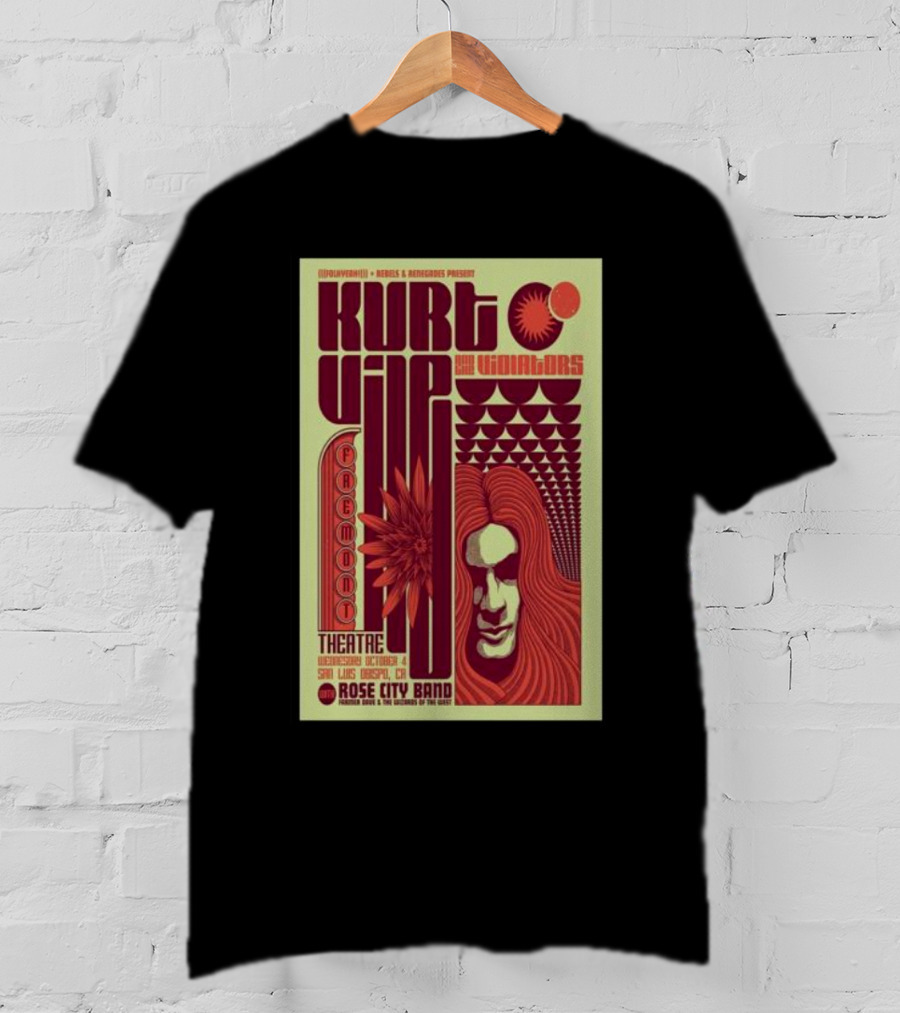 Kurt Vile And The Violators San Luis Obispo Fremont Theatre Rose City Band T-Shirt