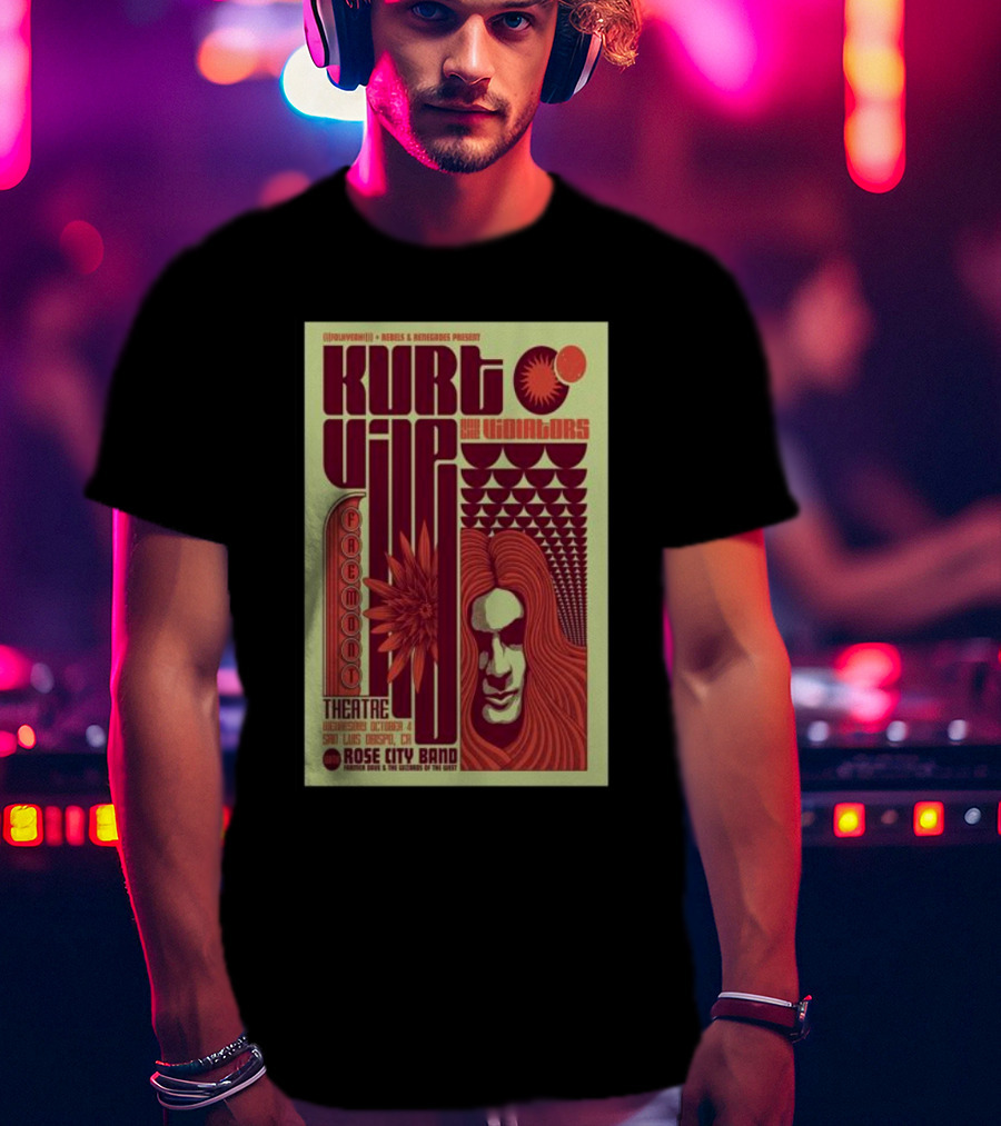 Kurt Vile And The Violators San Luis Obispo Fremont Theatre Rose City Band T-Shirt
