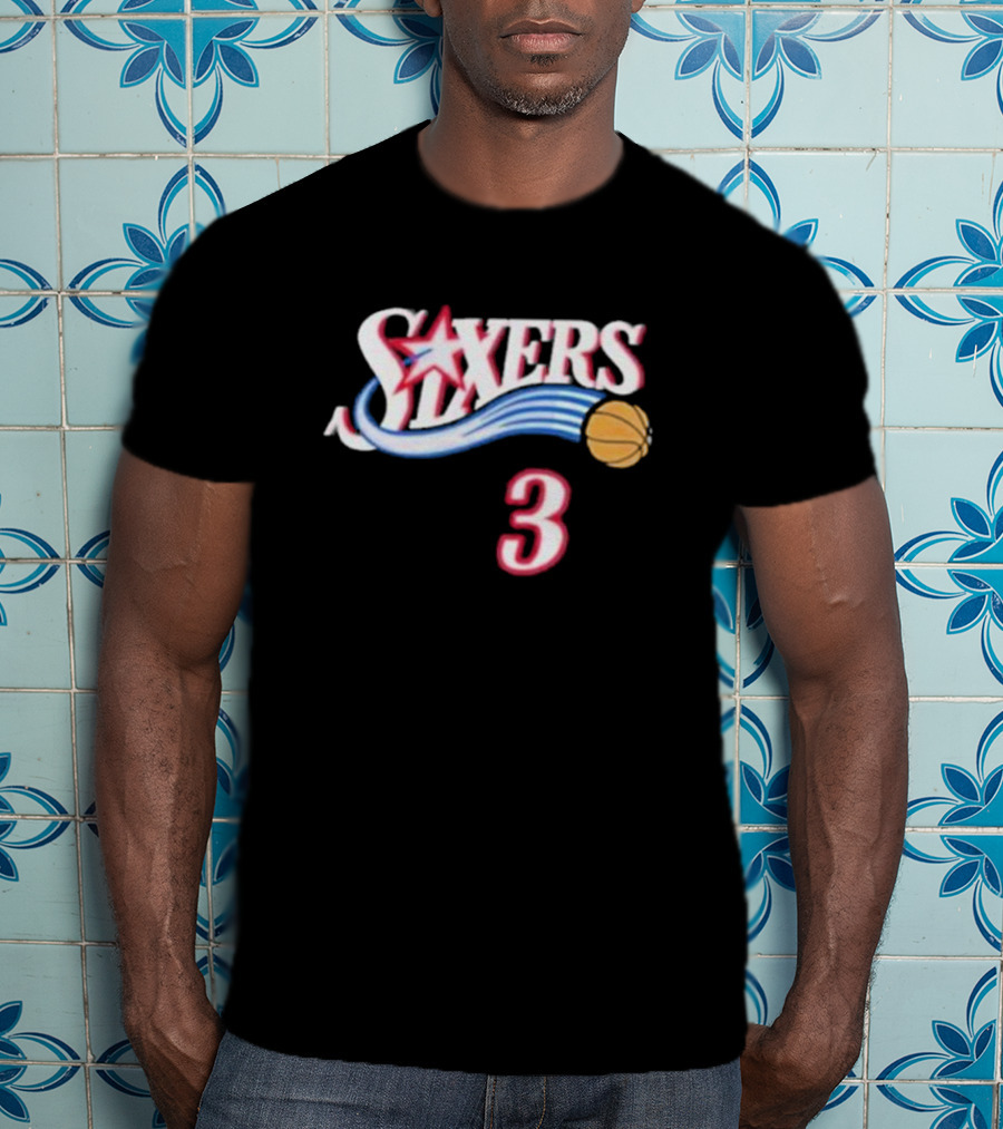 Mitchell Ness Allen Iverson Philadelphia 76ers Basketball 3 T-Shirt