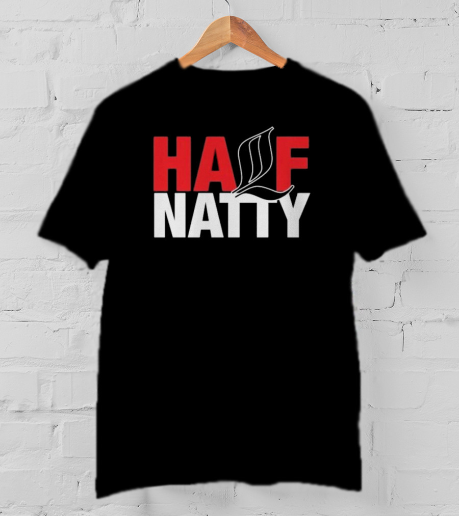 HALF NATTY Gym Bodybuilding Styled Leaf Motif T-Shirt