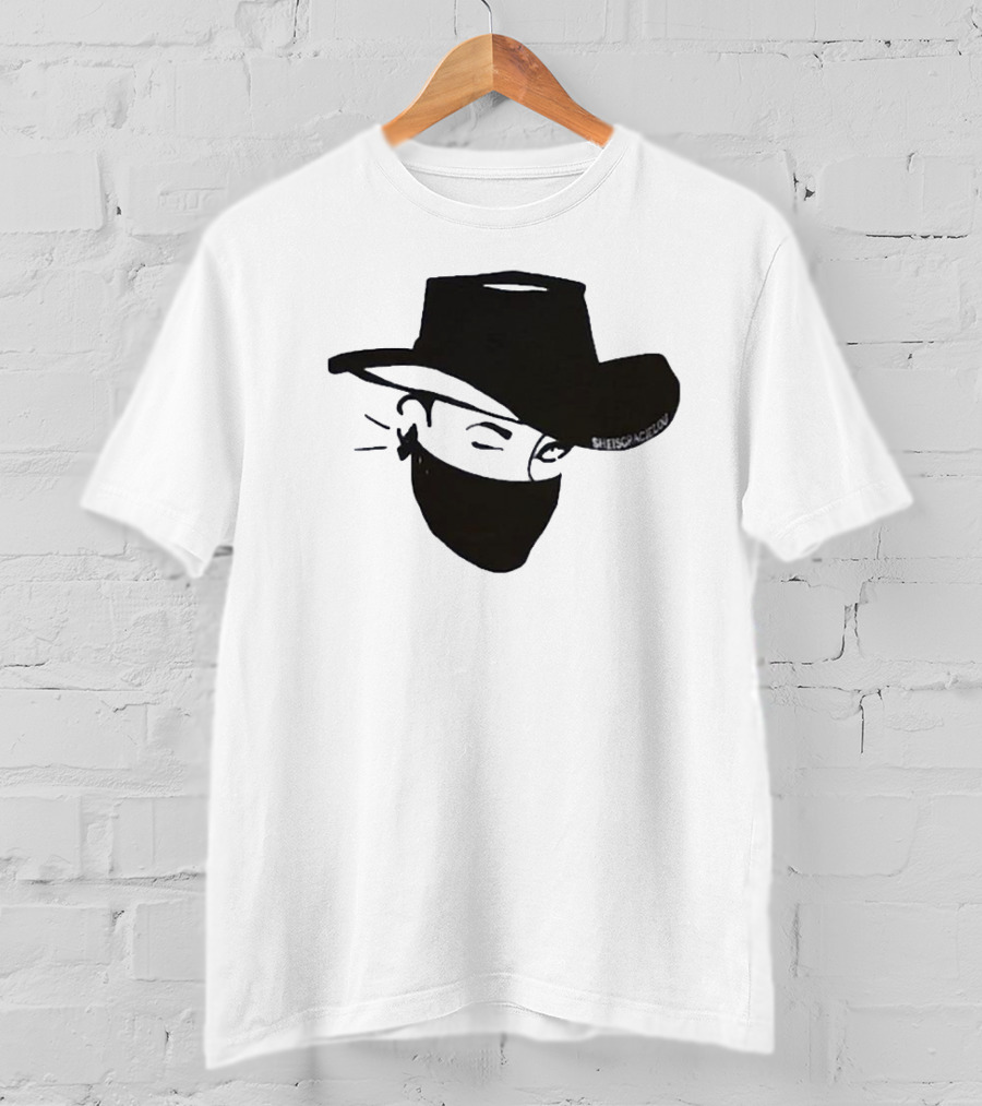 Sheisgracielou Cowboy Hat Mask Design Two Sided T-Shirt