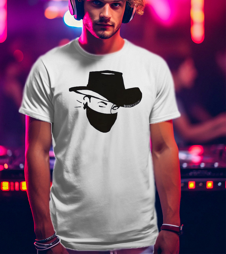 Sheisgracielou Cowboy Hat Mask Design Two Sided T-Shirt