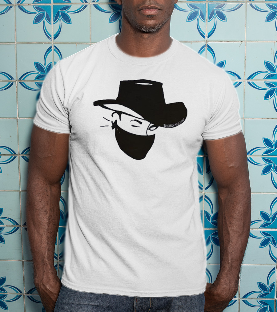 Sheisgracielou Cowboy Hat Mask Design Two Sided T-Shirt