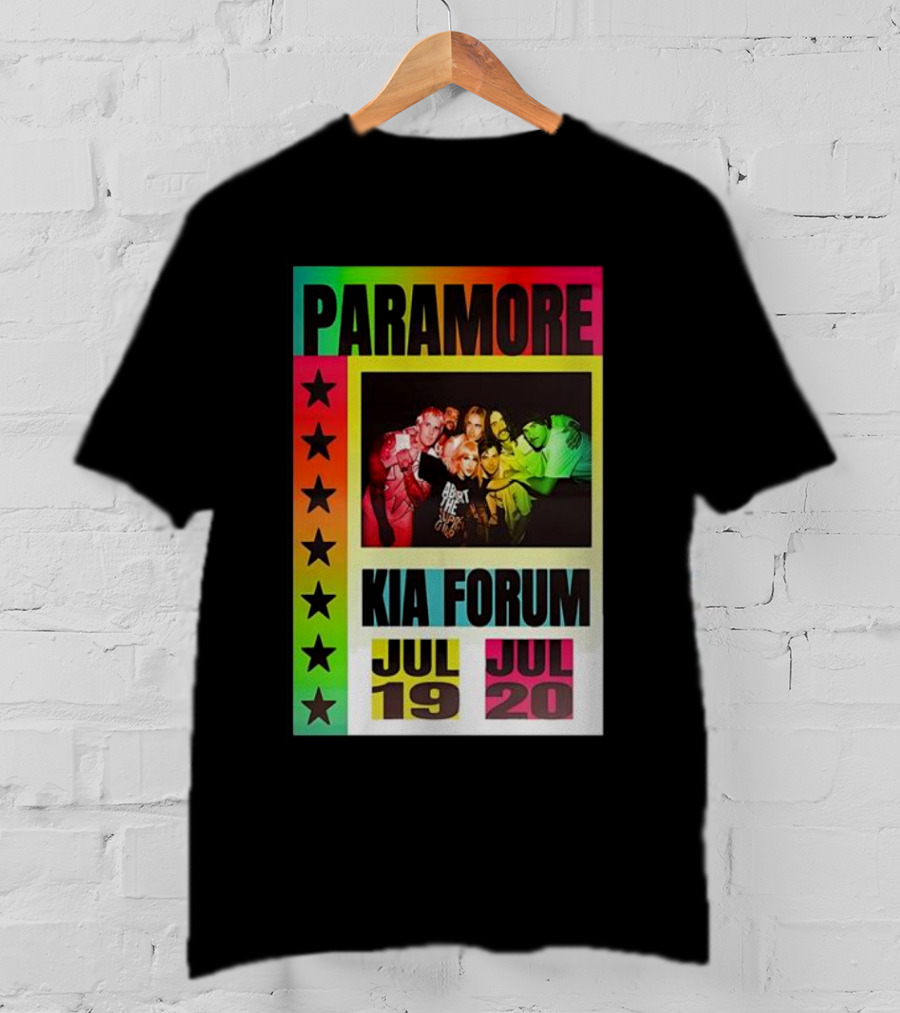 Paramore Kia Forum July 19 20 Starburst Neon Group T-Shirt