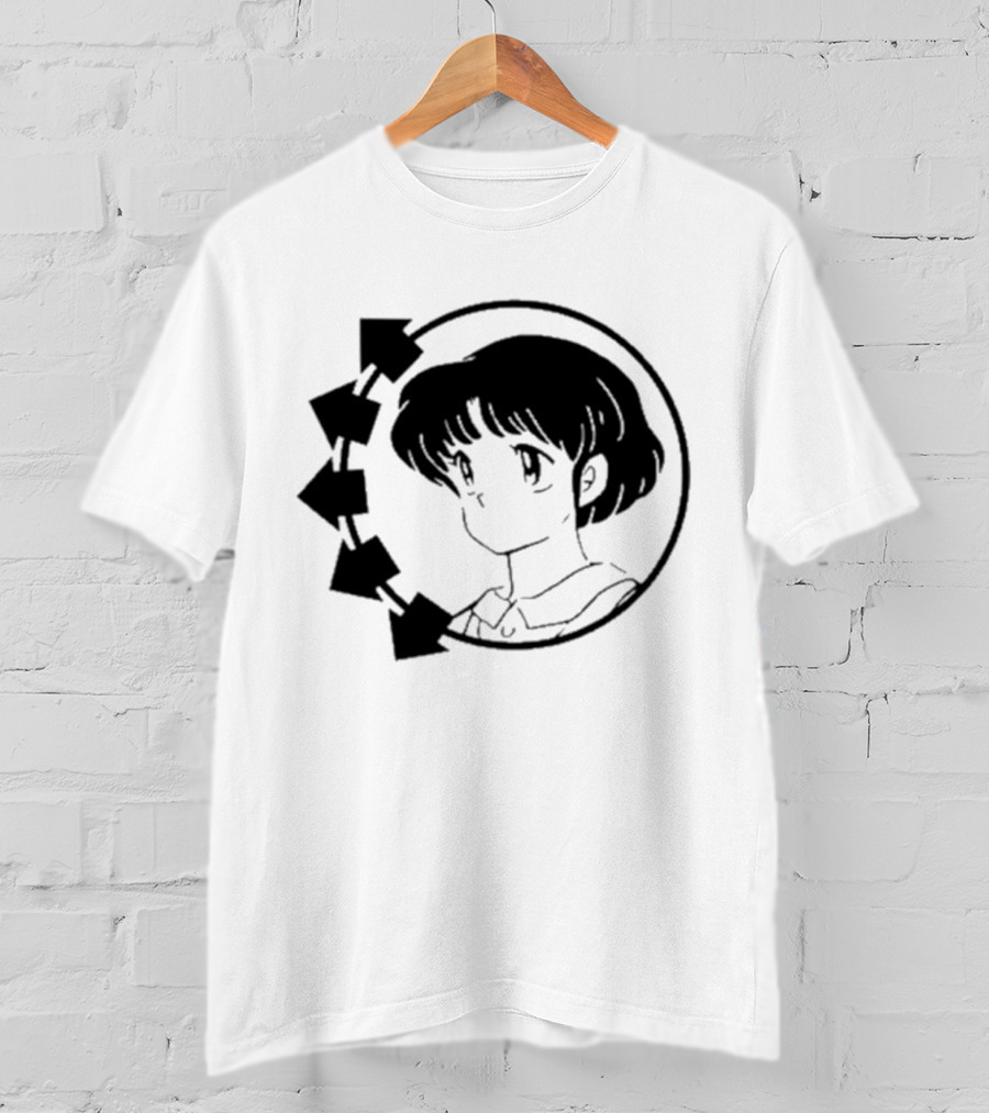 Blink-182 Smiley Akane Tendo Anime Girl Icon In Circle With Arrows T-Shirt