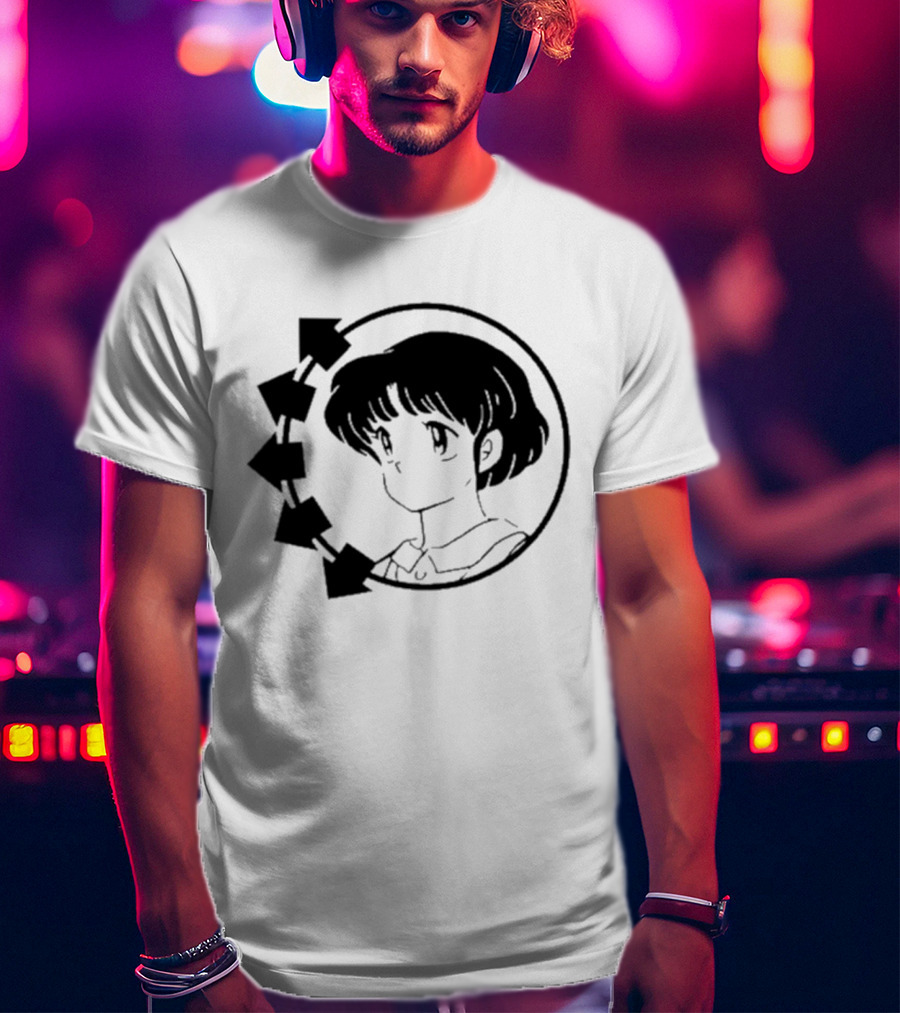 Blink-182 Smiley Akane Tendo Anime Girl Icon In Circle With Arrows T-Shirt
