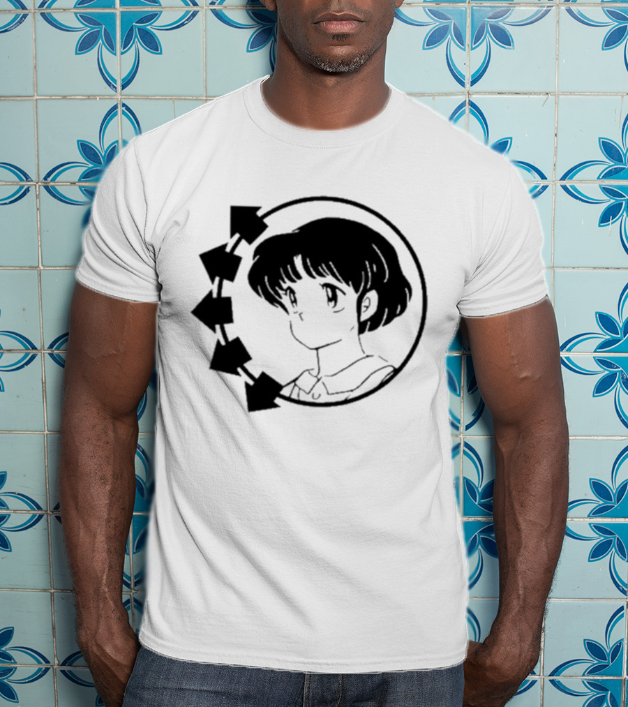 Blink-182 Smiley Akane Tendo Anime Girl Icon In Circle With Arrows T-Shirt