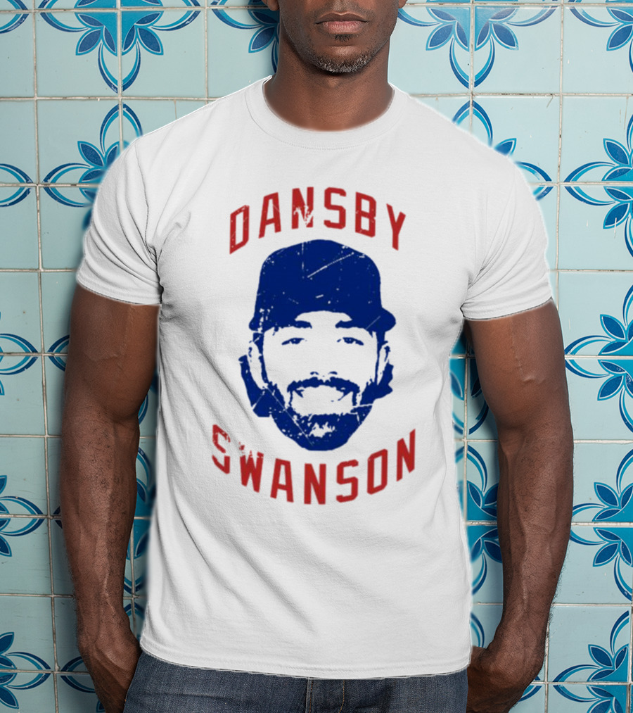 Dansby Swanson Chicago Baseball Portrait Fan T-Shirt