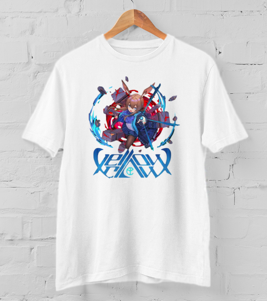 Arknights Yellow Claw Character With Sword And Energy Circle T-Shirt