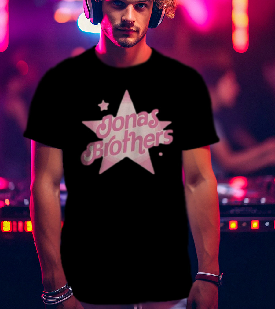 Jonas Brothers Pink Stars Retro T-Shirt