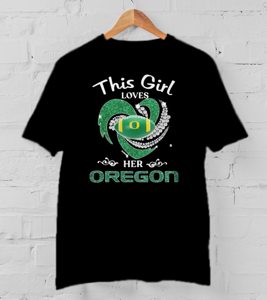 This Girl Loves Her Oregon Football Fan Sparkle T-Shirt