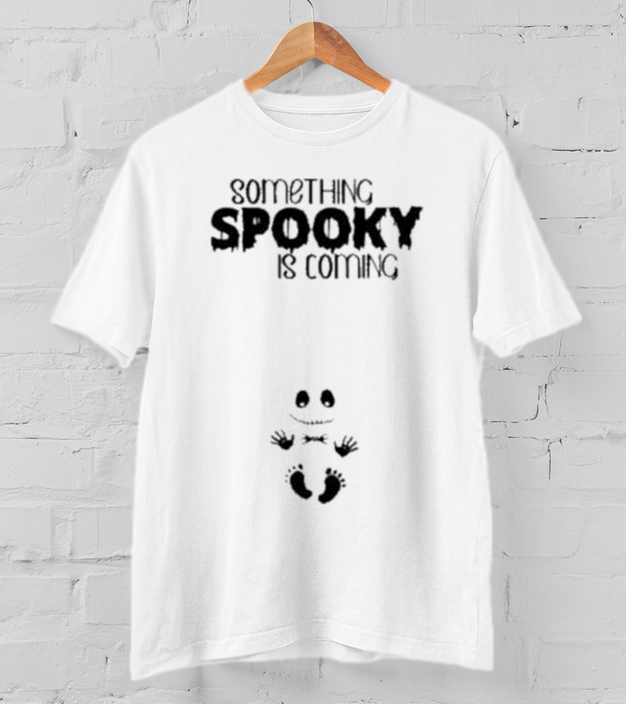 Something Spooky Is Coming Jack Skellington Nightmare Christmas Pregnancy Reveal T-Shirt