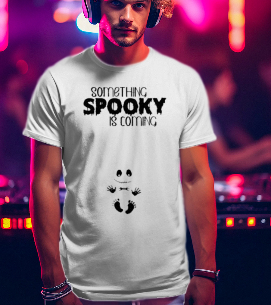 Something Spooky Is Coming Jack Skellington Nightmare Christmas Pregnancy Reveal T-Shirt