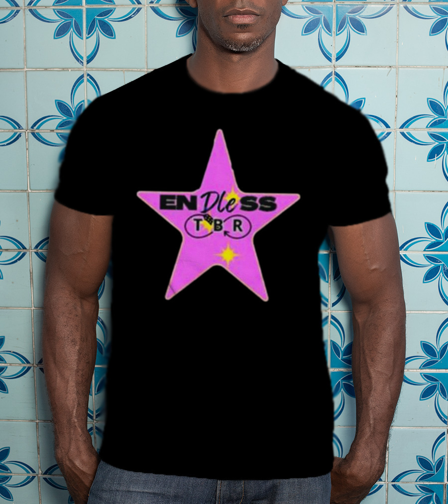 Endless TBR Star Pink Emblem With Books And Dice T-Shirt