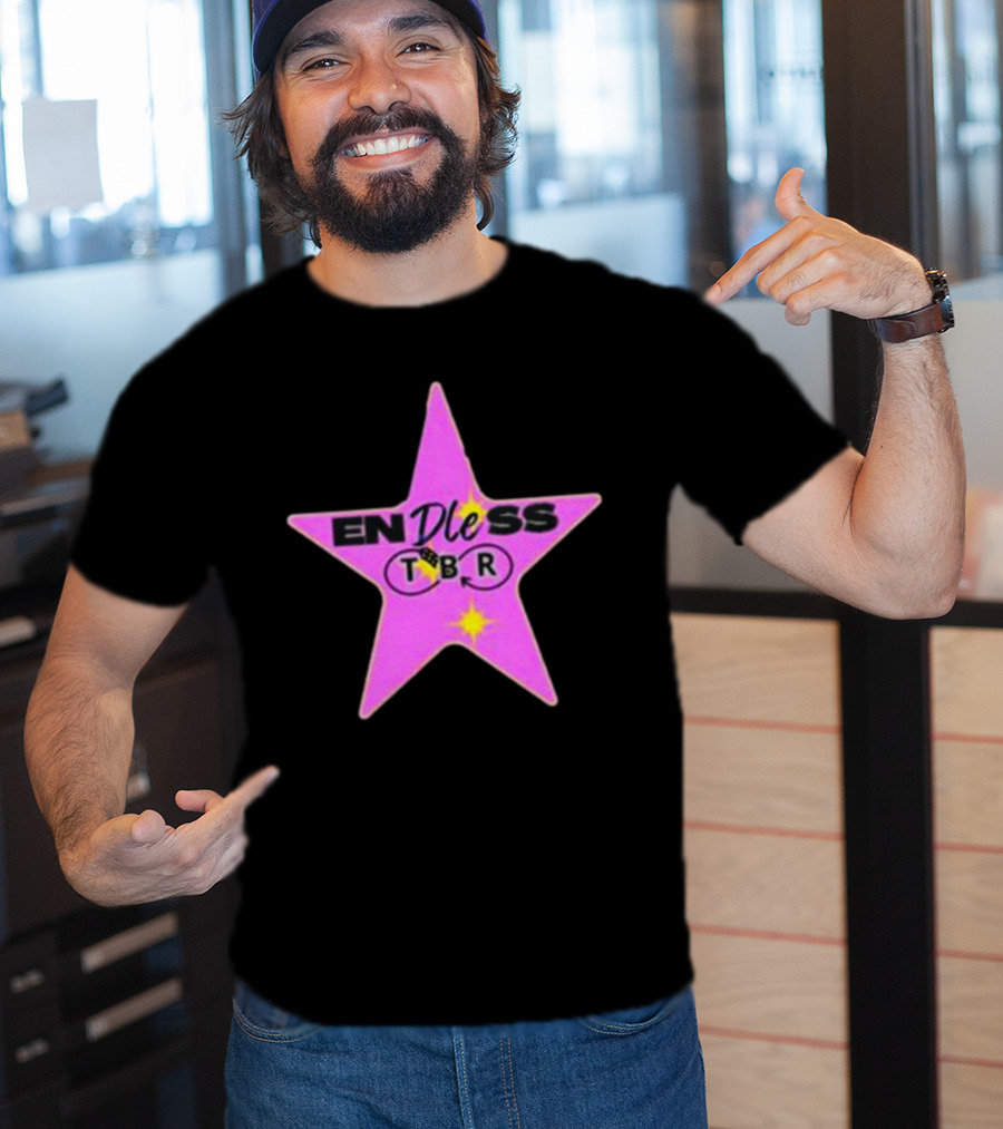 Endless TBR Star Pink Emblem With Books And Dice T-Shirt