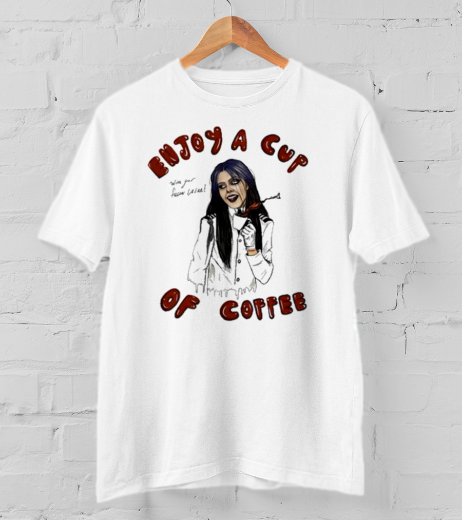 Enjoy A Cup Of Coffee Kim Dracula Halloween T-Shirt