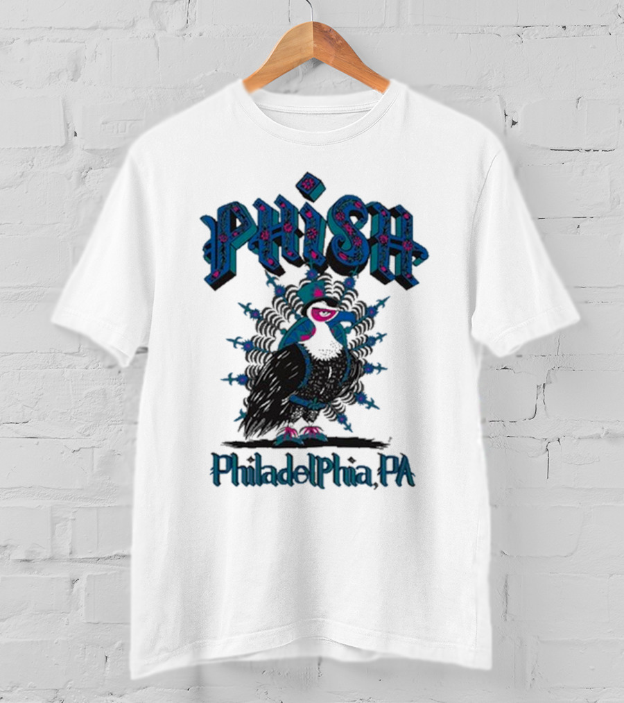 PHISH Philadelphia PA Bird Design The Mann Center Tour T-Shirt