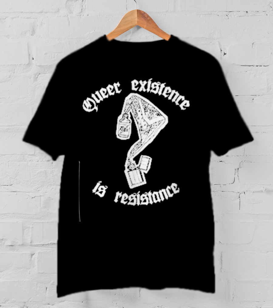 Queer Existence Is Resistance Question Mark Graffiti T-Shirt