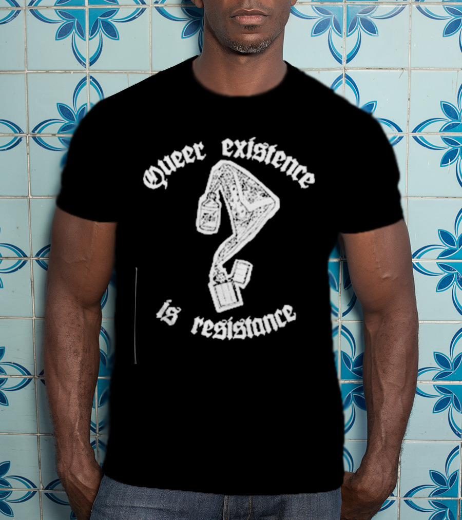 Queer Existence Is Resistance Question Mark Graffiti T-Shirt