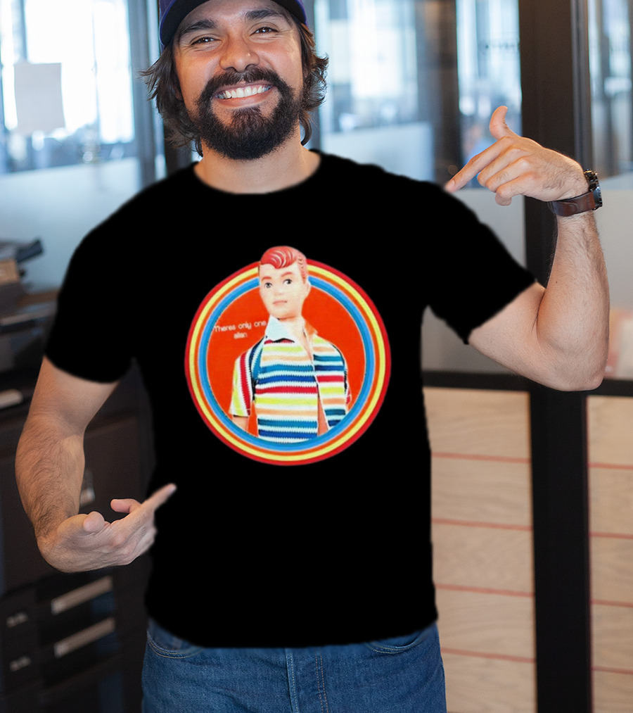 Sitcomabed Theres Only One Allan Retro Striped Doll T-Shirt