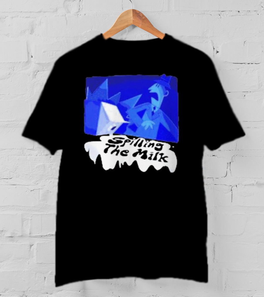 Spilling The Milk Blue Businessman Cartoon T-Shirt