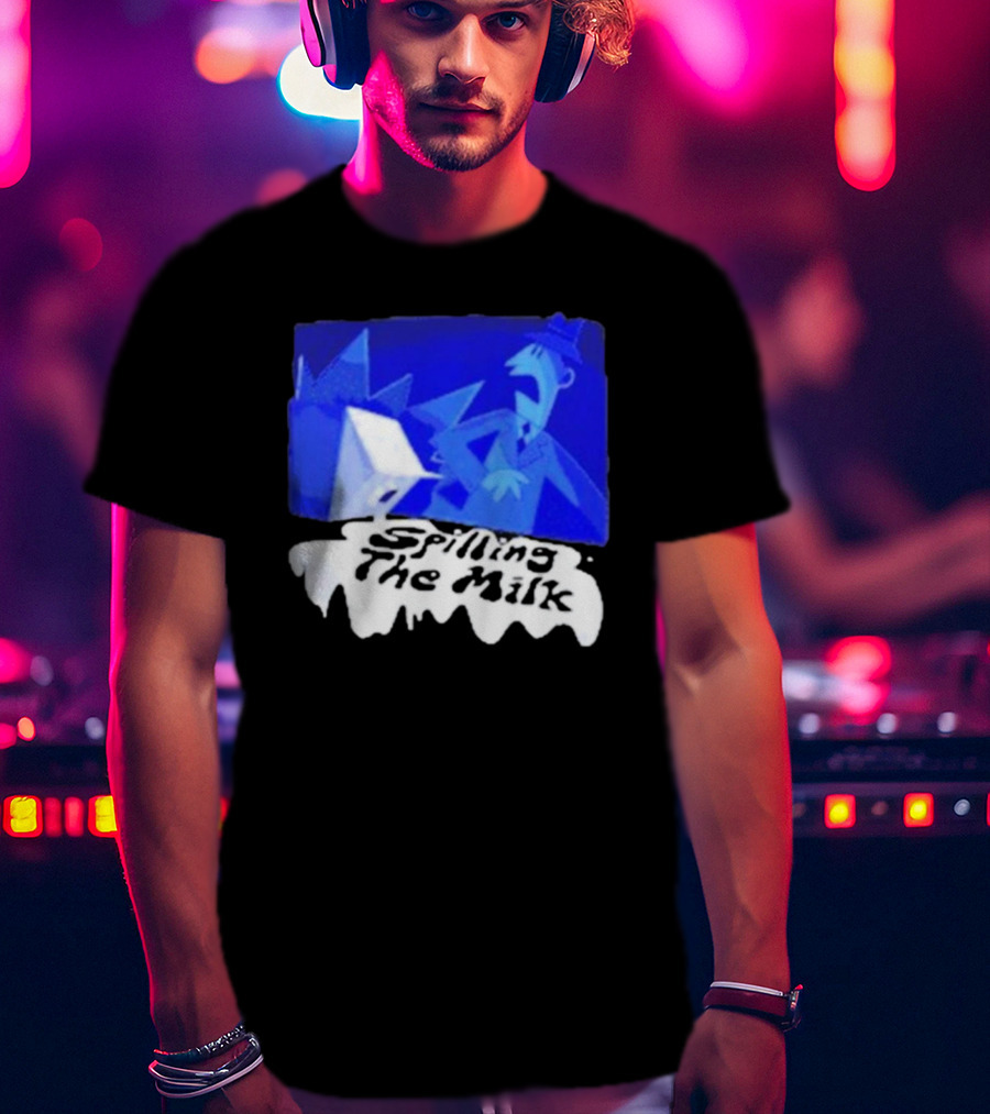 Spilling The Milk Blue Businessman Cartoon T-Shirt