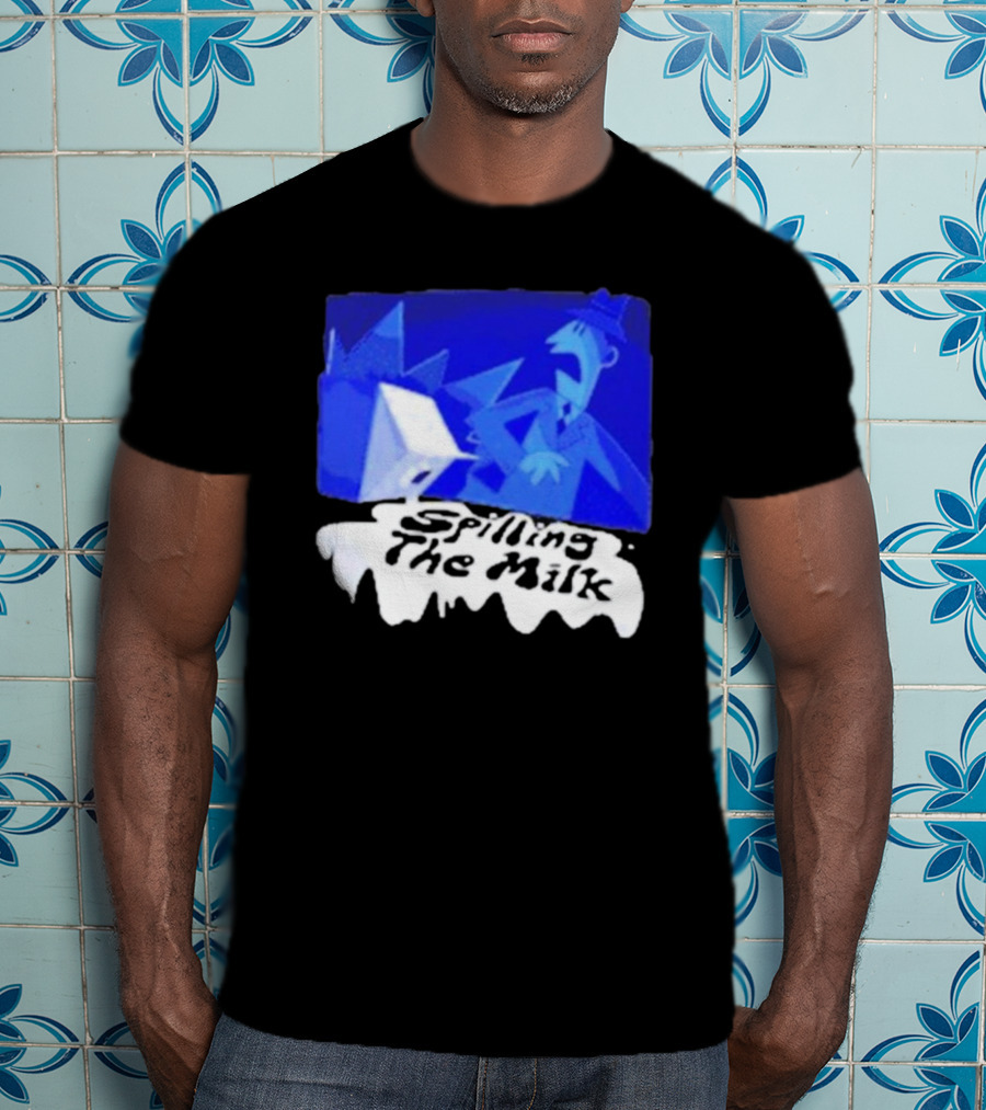 Spilling The Milk Blue Businessman Cartoon T-Shirt