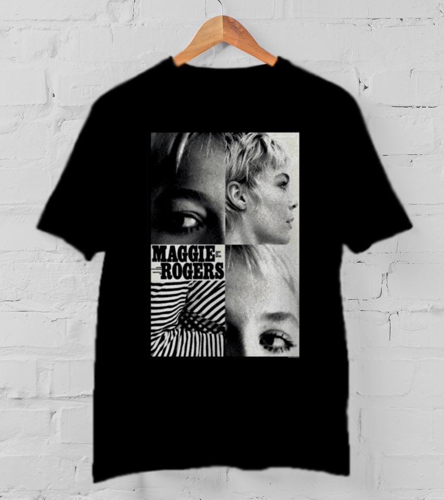 Maggie Rogers Vintage Black And White Portrait Collage Nashville T-Shirt