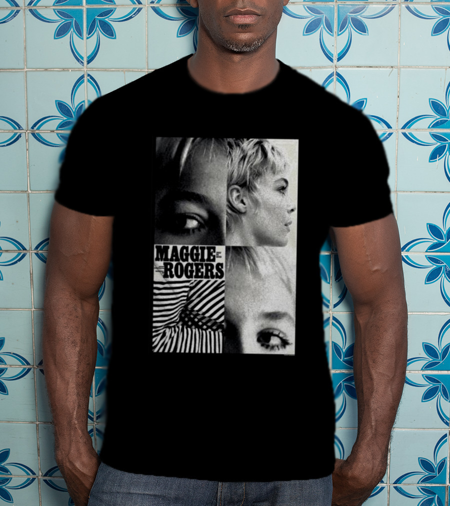 Maggie Rogers Vintage Black And White Portrait Collage Nashville T-Shirt