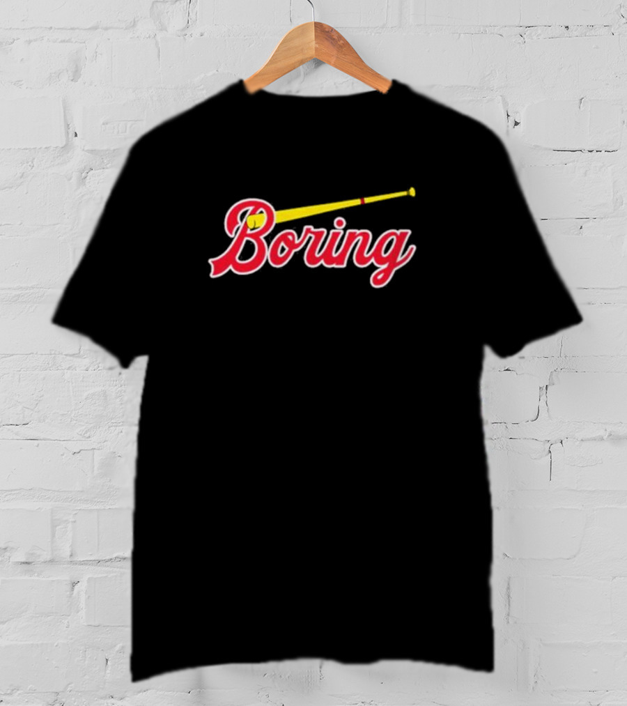 Boring David Kaplan Baseball Bat Script T-Shirt